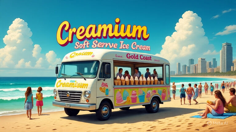creamium soft serve ice cream truck hire broadbeach gold coast
